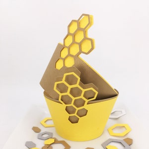 Honey Comb Cupcake Wrappers Set of 12 By Your Little Cupcake image 5