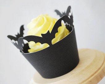 Halloween Bats Cupcake Wrappers Set of 12  By Your Little Cupcake