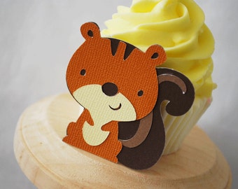 Woodland Squirrel Hang Tags In Your Choice of Color Qty 6 By Your Little Cupcake