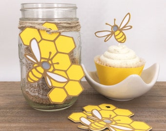 Honey Bee and Honeycomb Gift or Favor Tags Set of 6  By Your Little Cupcake