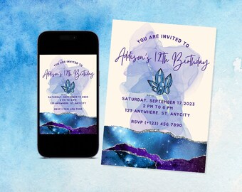 Galaxy Geode Digital Invitation Edit and Print at Home