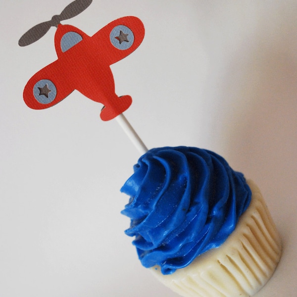 Airplane Cupcake Toppers Etsy