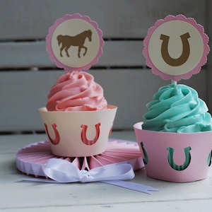 Vintage Pony Horse Shoe Cupcake Wrappers En su elección de color Cantidad 12