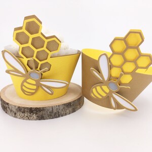 Honey Bee Cupcake Wrappers Set of 12 By Your Little Cupcake image 3