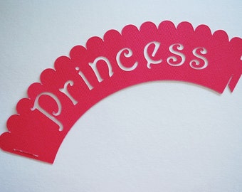 Princess Cupcake Wrappers In Your Choice of Color Qty 12 By Your Little Cupcake