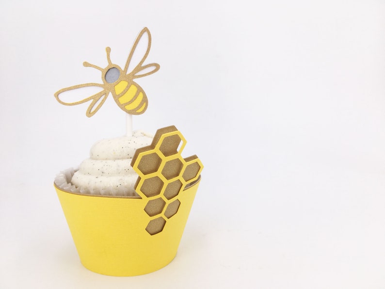 Honey Comb Cupcake Wrappers Set of 12 By Your Little Cupcake image 7
