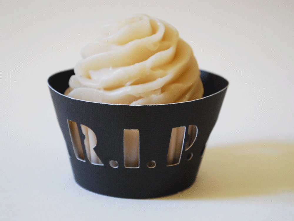 Rip Wrapper Halloween RIP Cupcake Wrappers in Your Choice of Color Qty 12 by Your ...