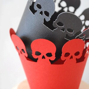 Halloween Skull Cupcake Wrappers Set of 12 By Your Little Cupcake image 5