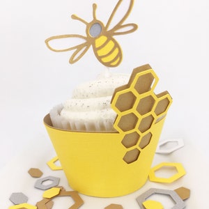 Honey Comb Cupcake Wrappers Set of 12 By Your Little Cupcake image 2