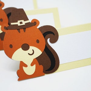 Pilgrim Squirrel Food Tags Place Holder Pre-Printed or Blank Set of 12 By Your Little Cupcake
