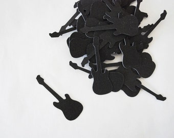 Black Guitar Die Cuts 25 Pieces