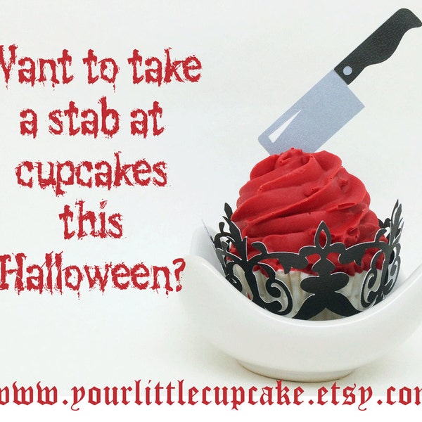 Knife Cupcake Toppers Etsy