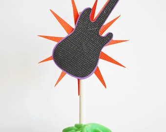 Guitar Cupcake Toppers In Your Choice of Color Qty 12 By Your Little Cupcake