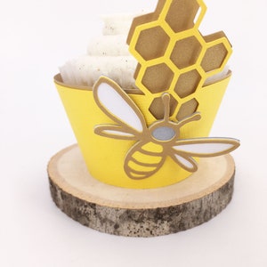 Honey Bee Cupcake Wrappers Set of 12 By Your Little Cupcake image 1