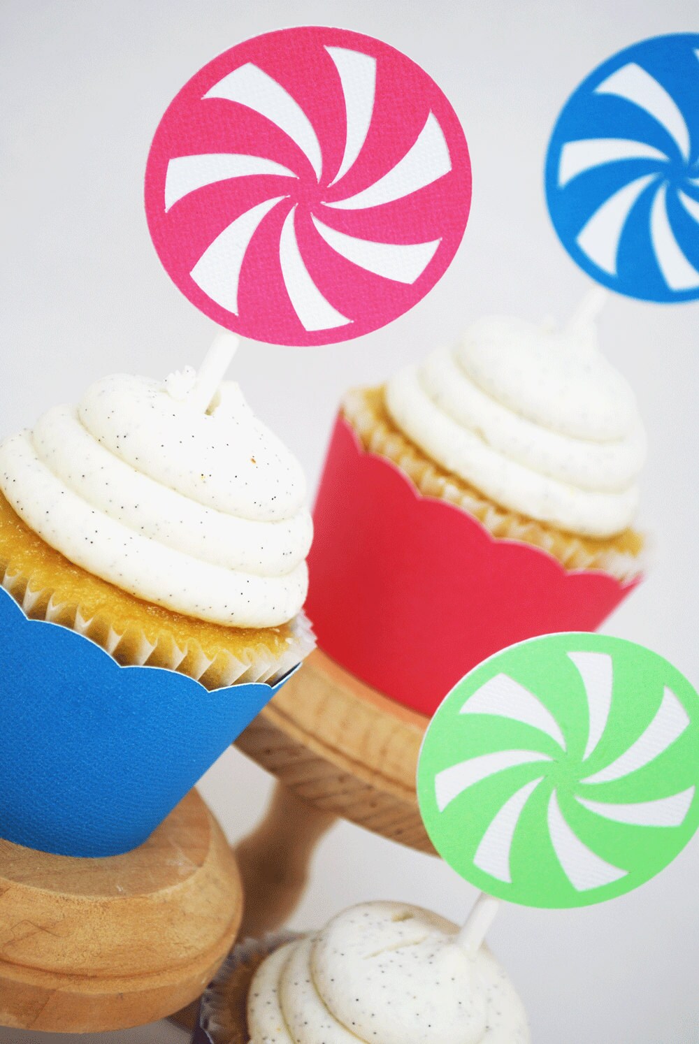 Lollipop Candy Cupcake Toppers - Qty 12