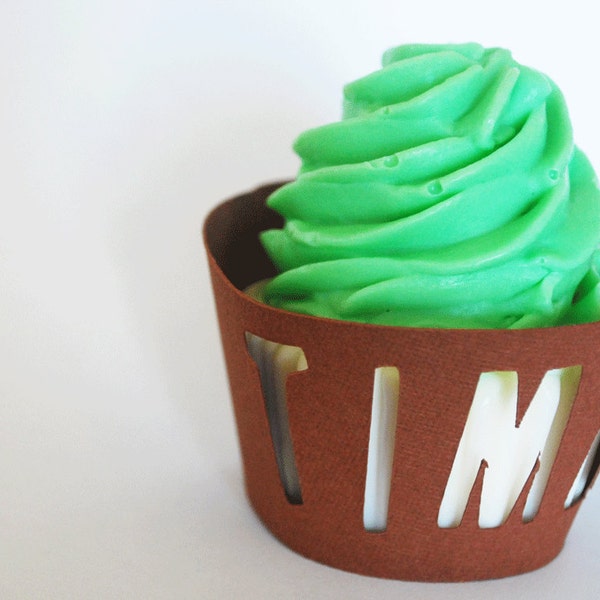 Time Out FootBall Cupcake Wrappers In Your Choice of Color Qty 12 By Your Little Cupcake