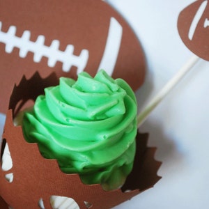 SuperBowl FootBall Cupcake Wrappers In Your Choice of Color Qty 12 By Your Little Cupcake