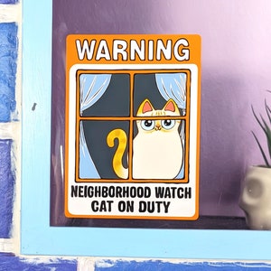 Neighborhood Watch Cat FLAME POINT SIAMESE Orange Kitty Window Cling window kitty gift for cat lover static cling