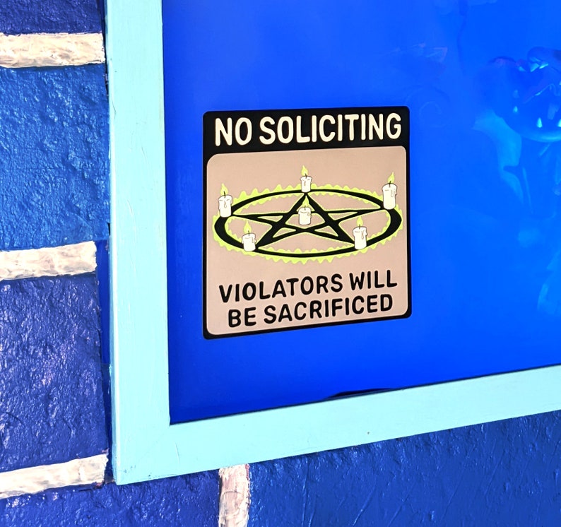 No Soliciting Sign Window Cling Goth violators Will Be - Etsy