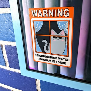 Sticker pour fenêtre chat gris pour montre de quartier, cadeau pour chaton pour les amoureux des chats | cadeau pour amoureux des chats bleus russes