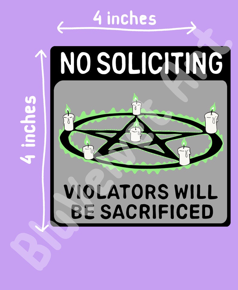 No Soliciting Sign Window Cling Goth violators Will Be - Etsy