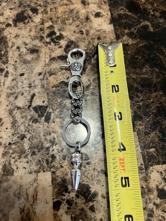 Chrome Hearts Spike Keychain Cuban Link 925 Silver Lobster Clasp