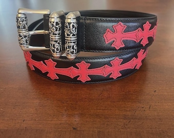 ミュージシャン HEARTS BELT/HYSFORM Chrome Hearts Opium Pink Cross Belt 100cm - Etsy