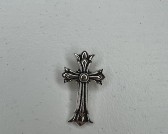 Colgante de doble cruz con corazones cromados en plata 925 + bolsita de regalo CH
