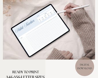 Minimalist Monthly Habit Tracker Printable (Digital Download)