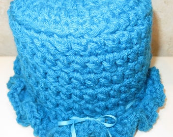 Toilet Tissue Topper - Turquoise Paper Cover - Bathroom Decor - Picnic Bachelor Party Hostess - Designed Crocheted in USA Item 5960