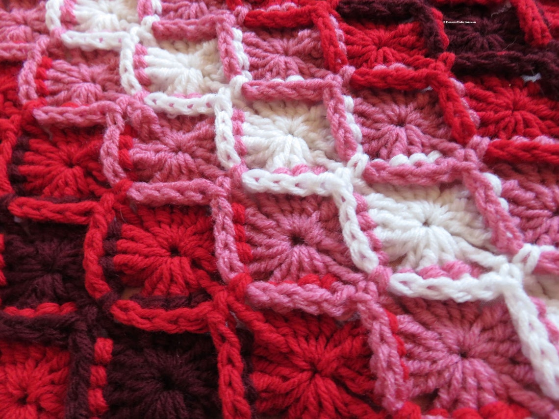 New Highly Textured Blanket Red Pink White Elegant Comfort | Etsy