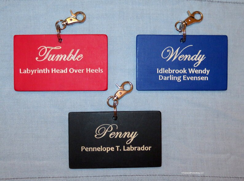 Personalized Pet Kennel Engraved Wood Name Tags Pet Shows Etsy