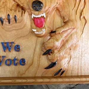 Silent Majority We Vote - 3 Dimensional Engraved Hand Crafted Cherry Wood Wall Art - 9" x 6.75" x 0.9" Hand Crafted Ohio USA