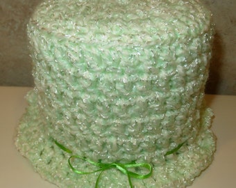 Toilet Tissue Topper - Hint of Mint Paper Cover - Bathroom Decor - Picnic Bachelor Party Hostess - Designed Hand Crocheted in USA Item 5730