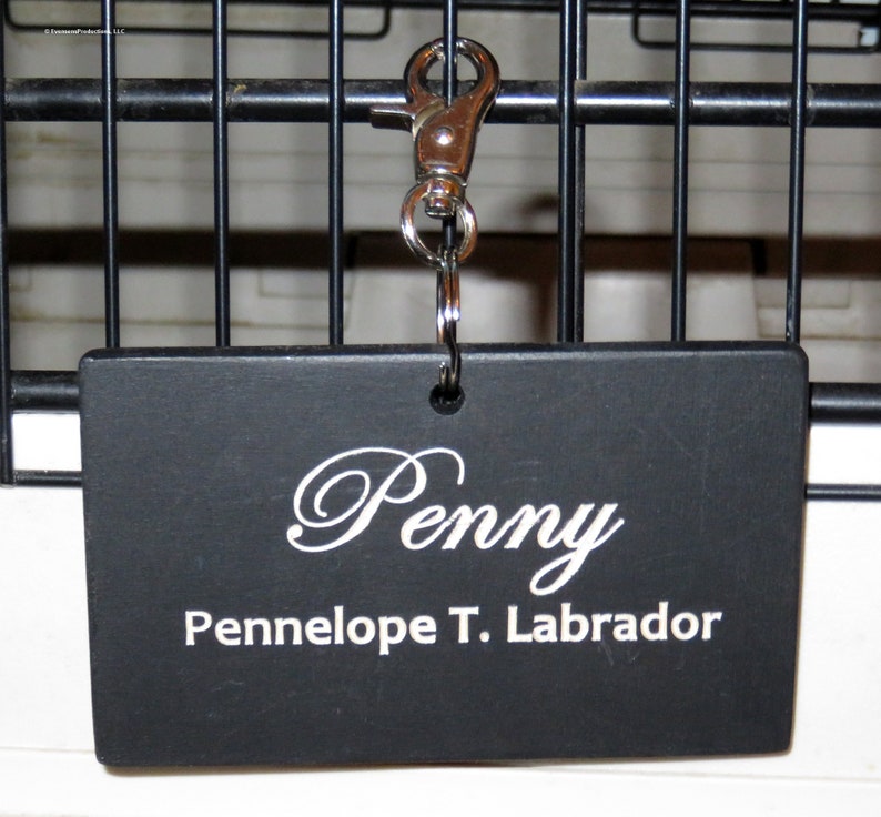 Personalized Pet Kennel Engraved Wood Name Tags Pet Shows Etsy