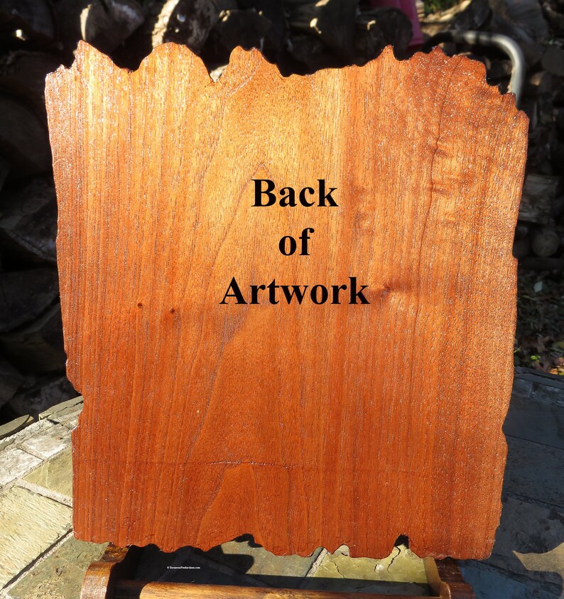 back of artwork - Can't Fix Stupid Funny Sign - 3D Engraved Walnut and Cherry Wood Wall Decor - 10.5" x 9.25" x 0.70"  Hand Crafted Ohio USA