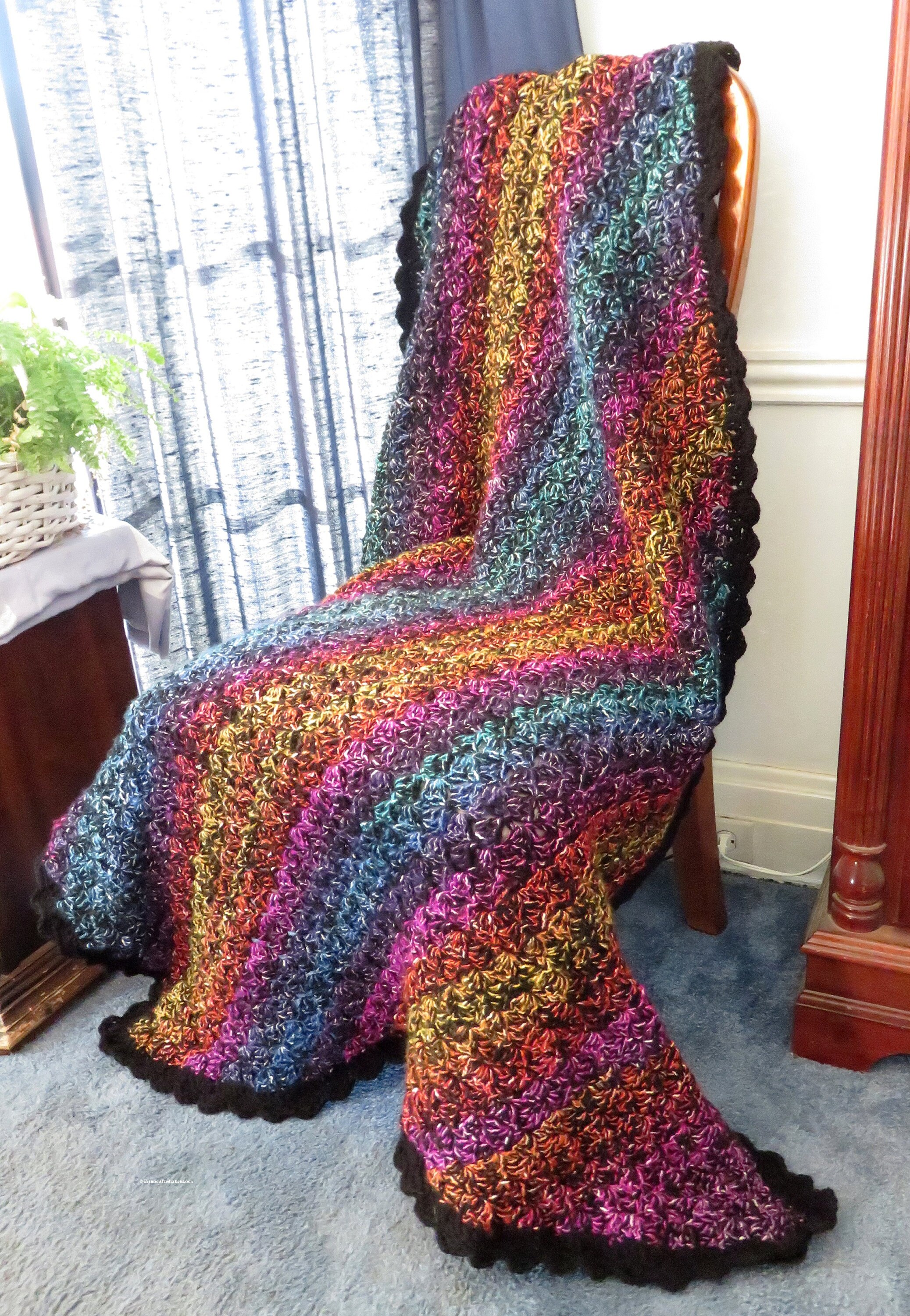 New Afghan Blanket Bed Recliner Couch 60x44 Northern Lights Sky Colors