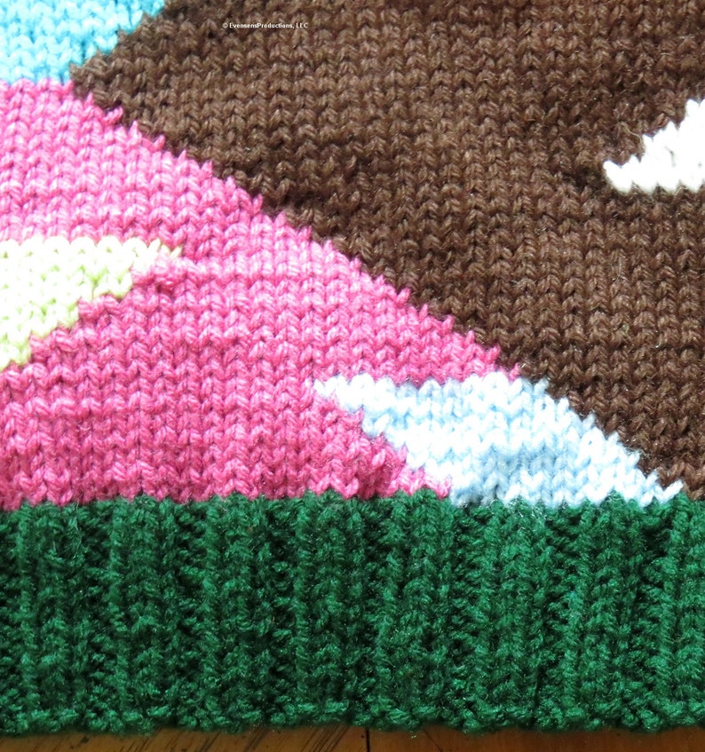 New Patchwork Sweater - Adult 34-38" - Hand Knit Intarsia Original Design Sweater - Bright Intarsia Jumper - Designed Made in USA