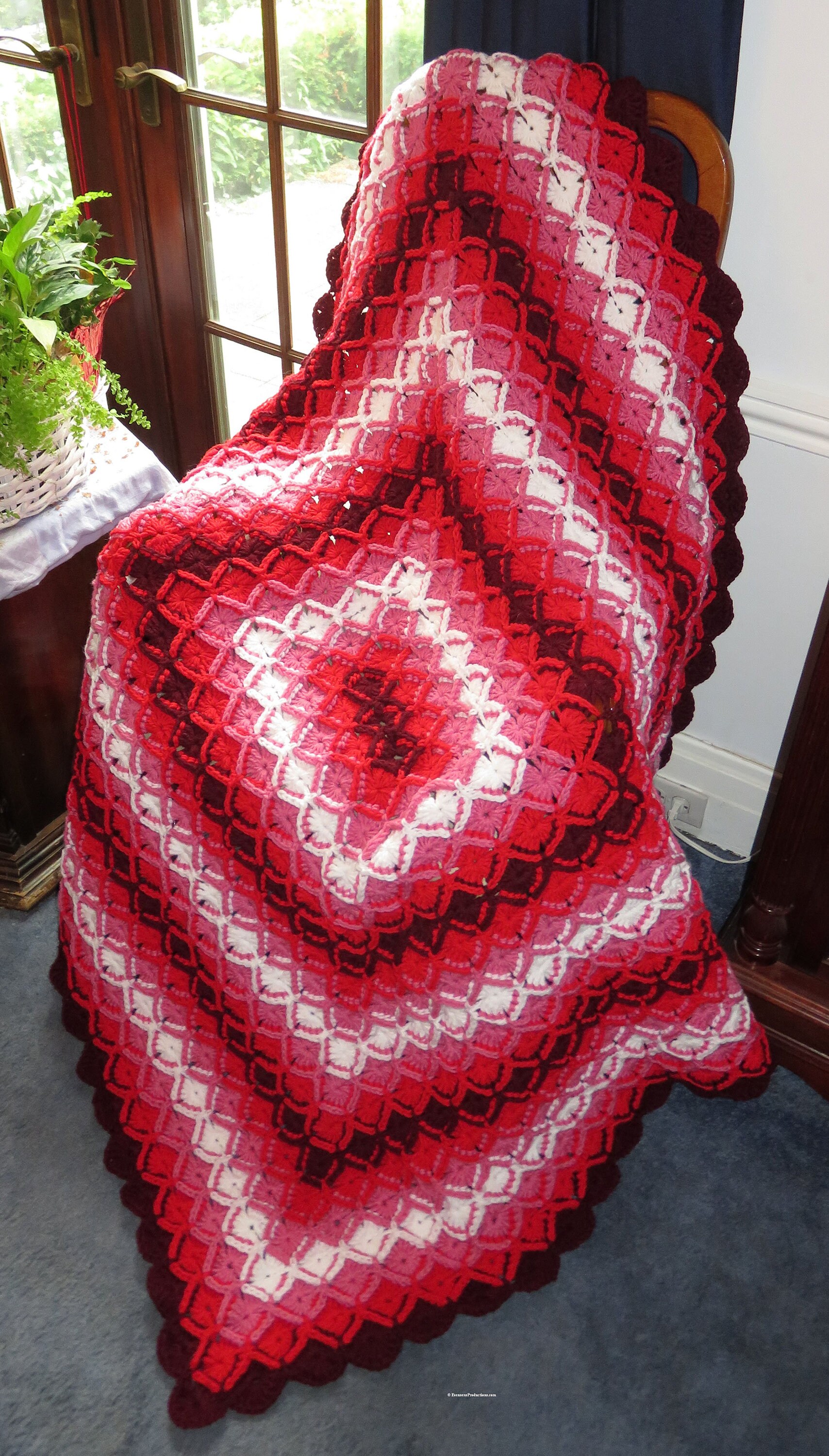 New Highly Textured Blanket Red Pink White Elegant Comfort Etsy UK
