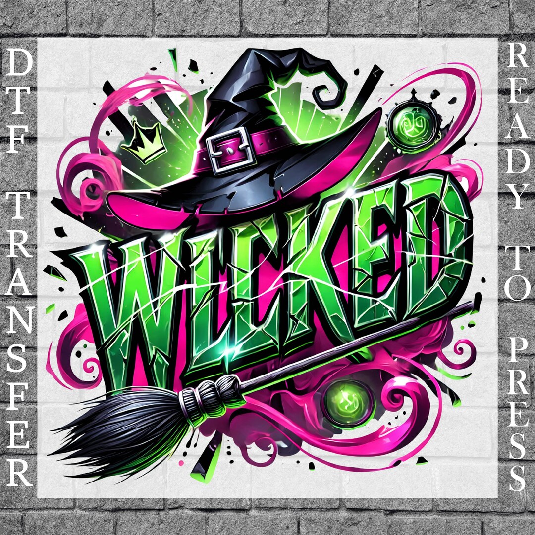 Witch Pink and Green Heat Transfer: Wicked Musical Fan DTF - Etsy