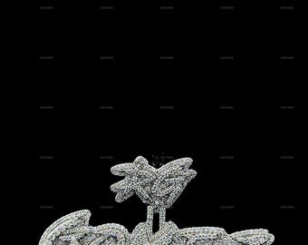 VVS Moissanite Custom Letter Pendant, 925 Sterling Silver, Shark Bail