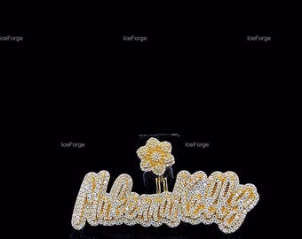 Custom Letter VVS Moissanite Pendant, Sterling Silver Hip Hop Jewelry