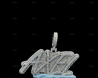 Custom VVS Moissanite Letter Pendant, Hip Hop Jewelry