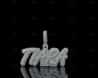 Custom VVS Moissanite Letter Pendant, 925 Sterling Silver Hip Hop Style