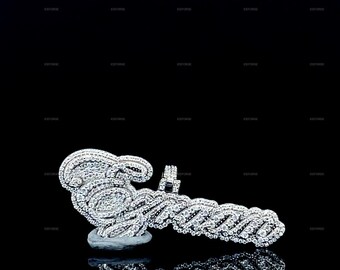 Custom Letter Moissanite Pendant, 925 Sterling Silver Hip Hop Jewelry