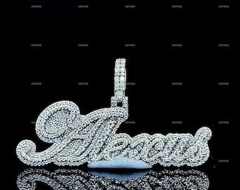 VVS Moissanite Custom Letter Pendant, Hip Hop Bling Jewelry