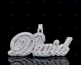 Custom Letter VVS Moissanite Pendant, Sterling Silver Hip Hop Jewelry
