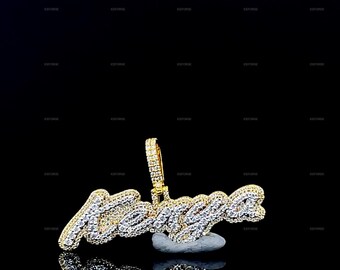 Custom Letter VVS Moissanite Pendant, Sterling Silver Hip Hop