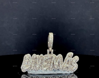 VVS Moissanite Custom Letter Pendant, 925 Sterling Silver, Hip Hop Style