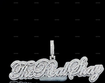Custom VVS Moissanite Letter Pendant, 925 Sterling Silver Hip Hop Jewelry